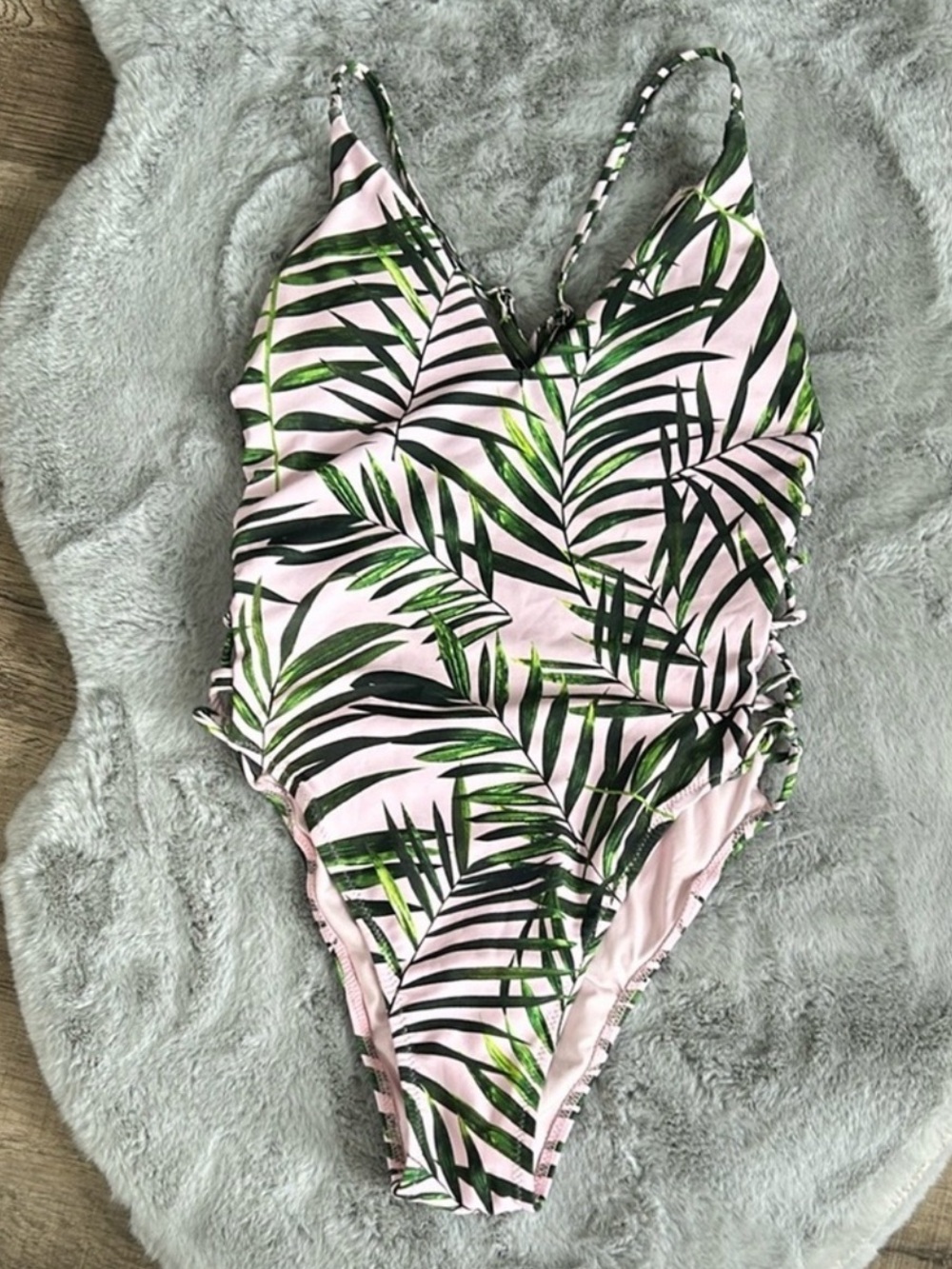 Mermaid Swimwear tropical print one piece swimsuit size S